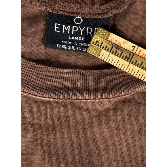 Empyre Tattered & Torn Skull Graphic T-Shirt Brown Large Streetwear Tee - Picture 4 of 8